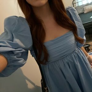 Abercrombie & Fitch Blue Puff Sleeve Dress